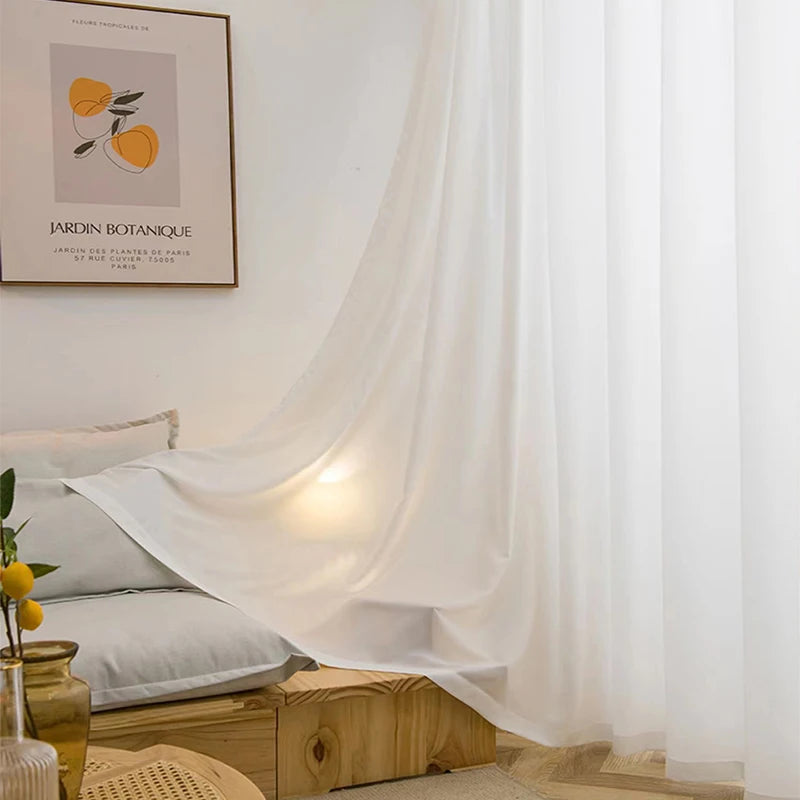 Asazal White Tulle High Quality Thick Yarn Luxury Chiffon Window