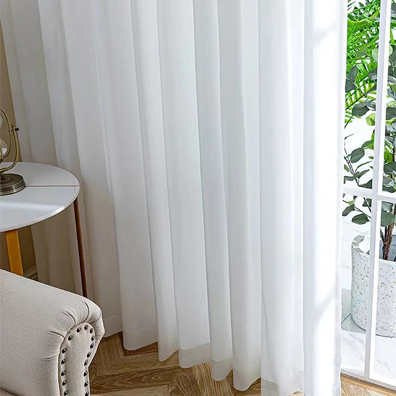 Asazal White Tulle High Quality Thick Yarn Luxury Chiffon Window