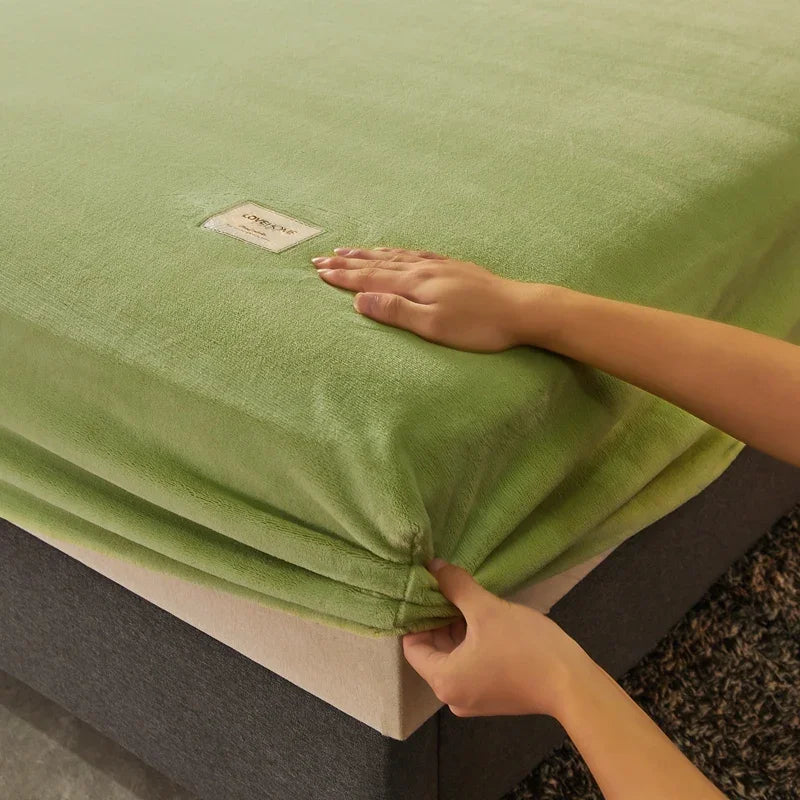 Soft Warm Thick Velvet Fitted Sheet High Quality Non Slip Mattress