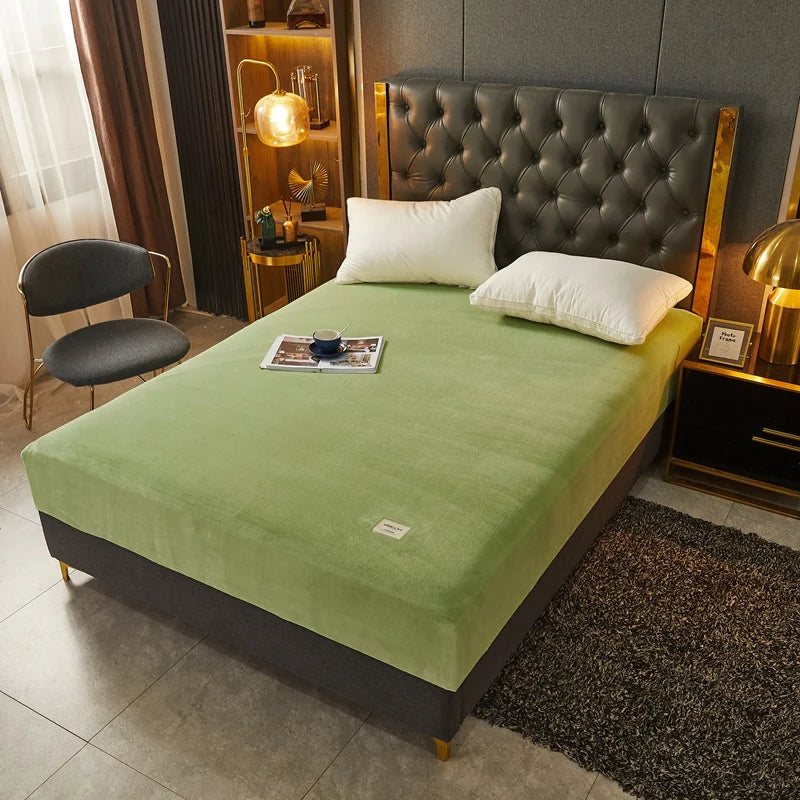 Soft Warm Thick Velvet Fitted Sheet High Quality Non Slip Mattress