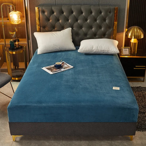 Soft Warm Thick Velvet Fitted Sheet High Quality Non Slip Mattress