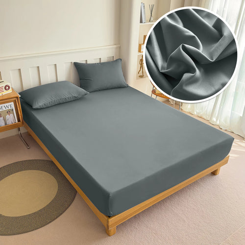 90/120/150/180x200 Fitted Bed Sheet With Elastic Band Solid Color