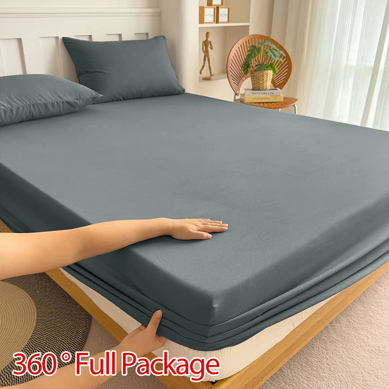 90/120/150/180x200 Fitted Bed Sheet With Elastic Band Solid Color