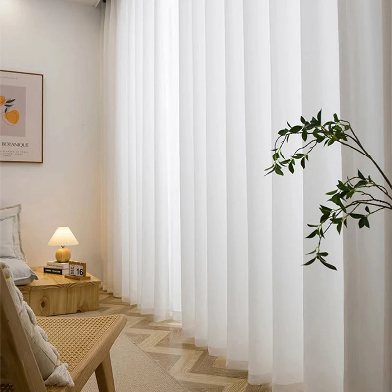Asazal White Tulle High Quality Thick Yarn Luxury Chiffon Window